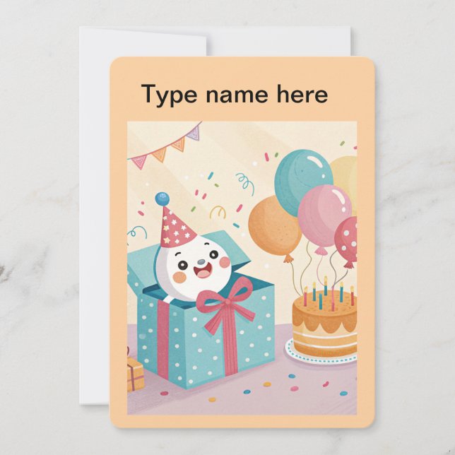 Convite Feliz aniversário! (Frente)