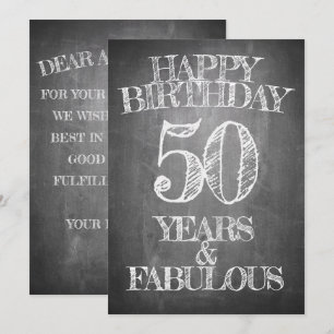 Convite Feliz Aniversário - 50 Anos & Fabuloso