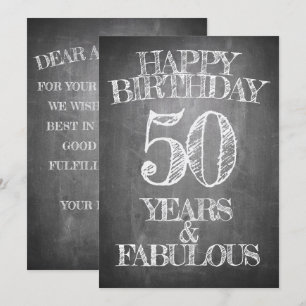 Convite Feliz Aniversário - 50 Anos & Fabuloso
