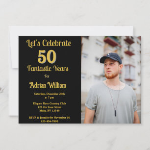 Convite Feliz Aniversário 50 Anos Foto 50 Festa