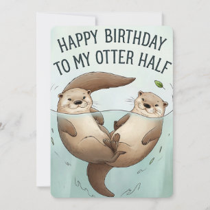 Convite Feliz Aniversário à Minha Metade de Lontra Diverti