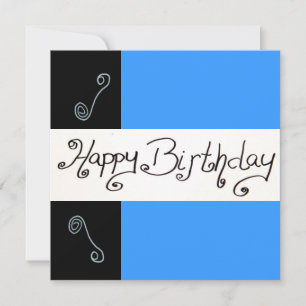 Convite Feliz aniversário azul