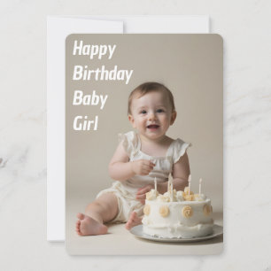 Convite Feliz Aniversário Bebê Menina - Download instantân