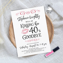 Convite Feliz Aniversário Beijando Sua Década Adeus