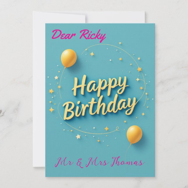 Convite Feliz aniversário! Celebre seu dia especial (Frente)