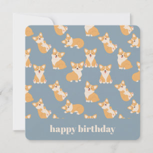 Convite Feliz Aniversário, Cute Corgi Patterno para Cachor