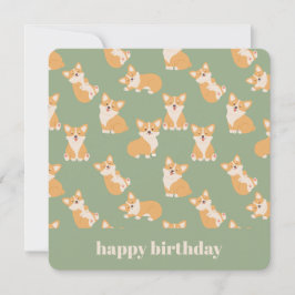 Convite Feliz Aniversário, Cute Corgi Patterno para Cachor