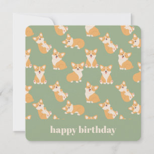 Convite Feliz Aniversário, Cute Corgi Patterno para Cachor