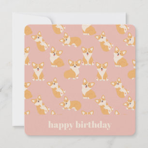 Convite Feliz Aniversário, Cute Corgi Patterno para Cachor