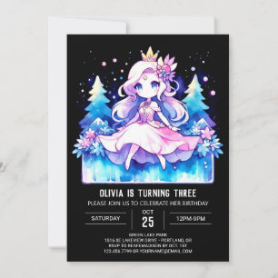 Convite Feliz aniversário da Princesa Elegante