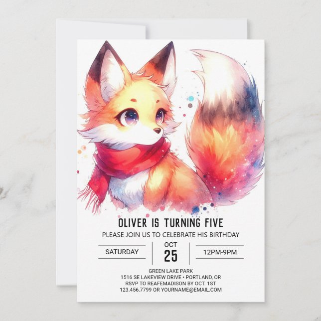 Convite Feliz aniversário da Raposa Online (Frente)