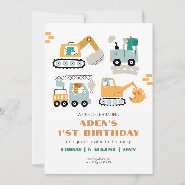 Convite Feliz aniversário da rua do Partido Dino 1 (Frente)