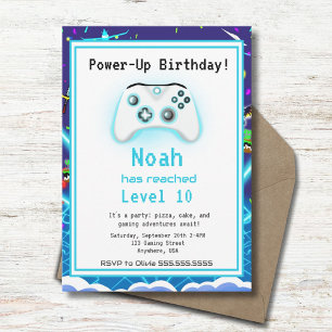 Convite Feliz Aniversário de 10 anos Epic Gamer Hi