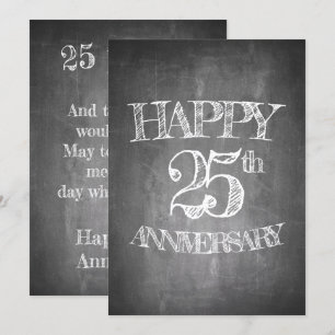Convite Feliz aniversário de 25 anos em quadro de giz