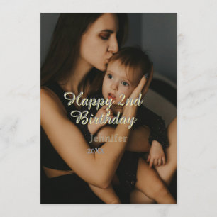 Convite Feliz aniversário de 2 anos crianças bebê mãe amar