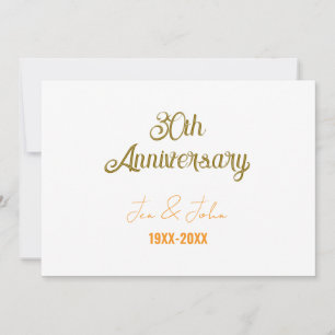 Convite Feliz aniversário de 30 anos de casamento laranja