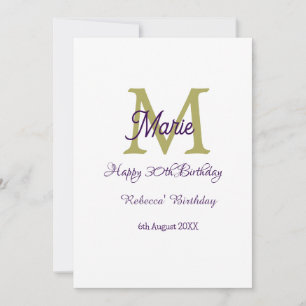 Convite Feliz aniversário de 30 anos dourado nome monogram