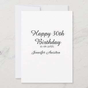 Convite Feliz aniversário de 30 anos para adicionar nome d