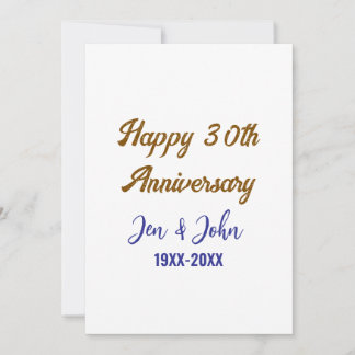 Convite Feliz aniversário de 30 casamento ouro azul real