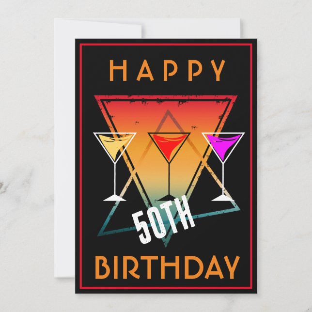 CONVITE FELIZ ANIVERSÁRIO DE 50 ANOS DE IDADE (Frente)