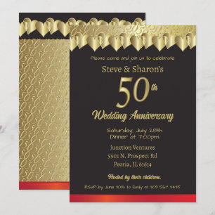 Convite Feliz aniversário de 50 Ouros