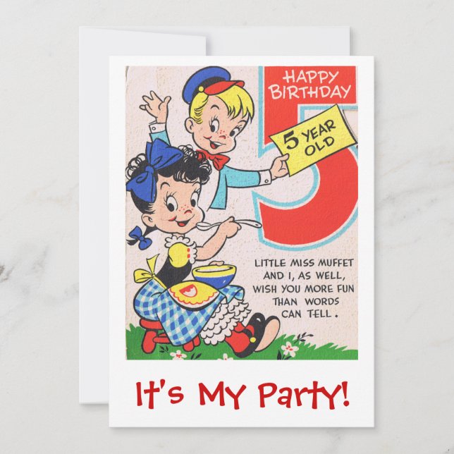 Convite Feliz Aniversário de 5 Anos (Frente)