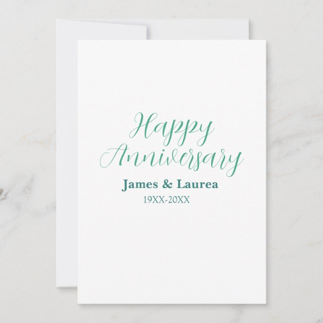 Convite Feliz aniversário de casamento nome data ano simpl (Frente)