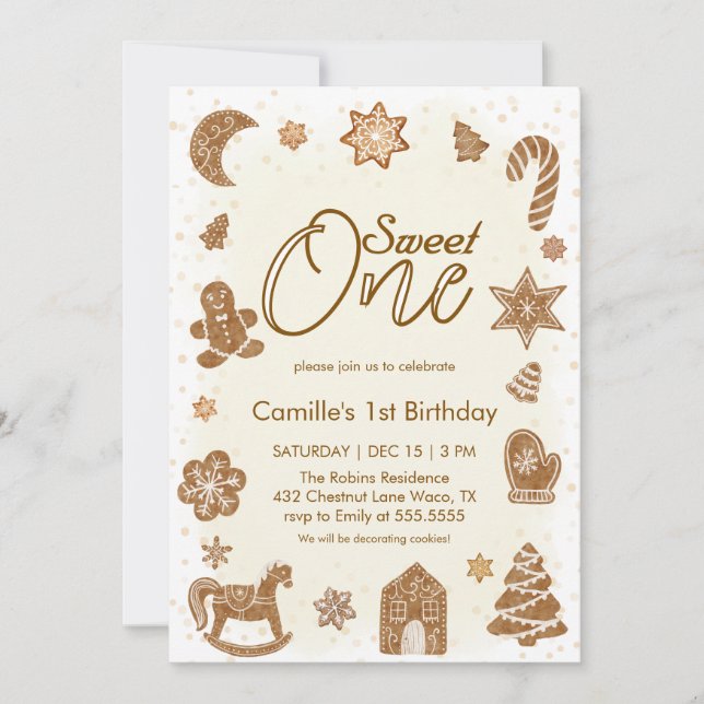 Convite Feliz aniversário de Cookie Sweet (qualquer idade) (Frente)