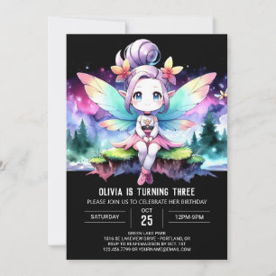 Convite Feliz Aniversário de Fada Personalizada