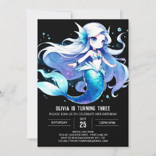 Convite Feliz Aniversário de Sereia Encantada