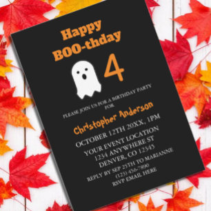 Convite Feliz aniversário do BOO-dia Halloween