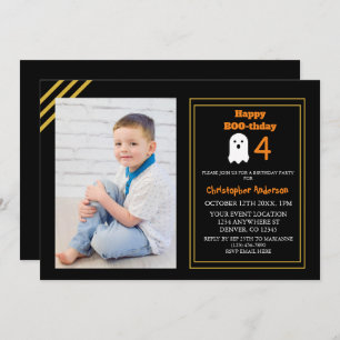 Convite Feliz aniversário do BOO-dia Halloween