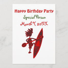 Convite Feliz aniversário do Kayaker Virtual