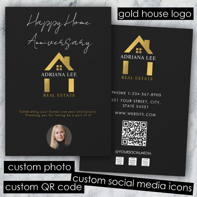 Convite Feliz Aniversário do Lúxury Real Estate Agent (Luxury Real Estate Agent Happy Home Anniversary Invitation)