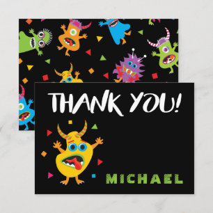 Convite Feliz Aniversário Do Monstro Obrigado