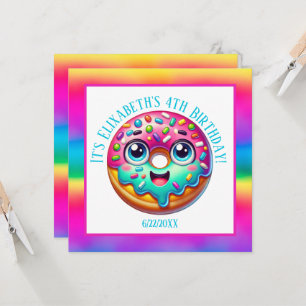 Convite Feliz aniversário donut adicionar namorados