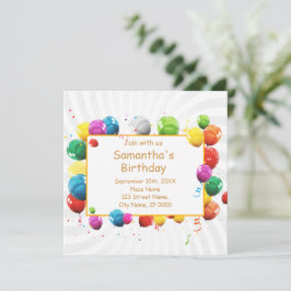 Convite Feliz Aniversário dos Balões