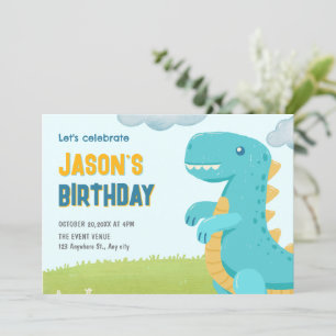 Convite Feliz aniversário dos dinossauros
