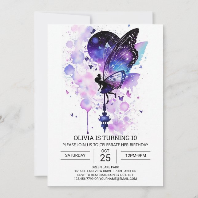 Convite Feliz Aniversário Fairycore (Frente)