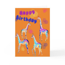 Feliz aniversário Girafas crianças dobraram convit