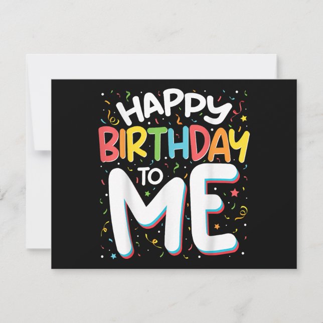 Convite Feliz Aniversário Para Mim Festa de aniversário En (Frente)