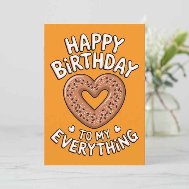 Convite Feliz Aniversário Para Namorado Para Comida Namora (Em pé/Frente)