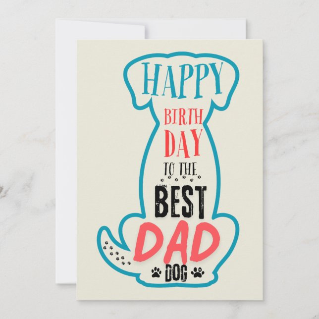 Convite Feliz Aniversário Para O Melhor Pai De Cães (Frente)