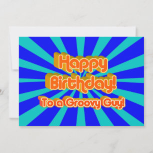 Convite Feliz aniversário para uma Cara de Groovy
