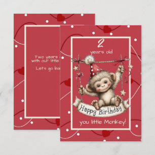 Convite Feliz Aniversário, Pequeno Macaco
