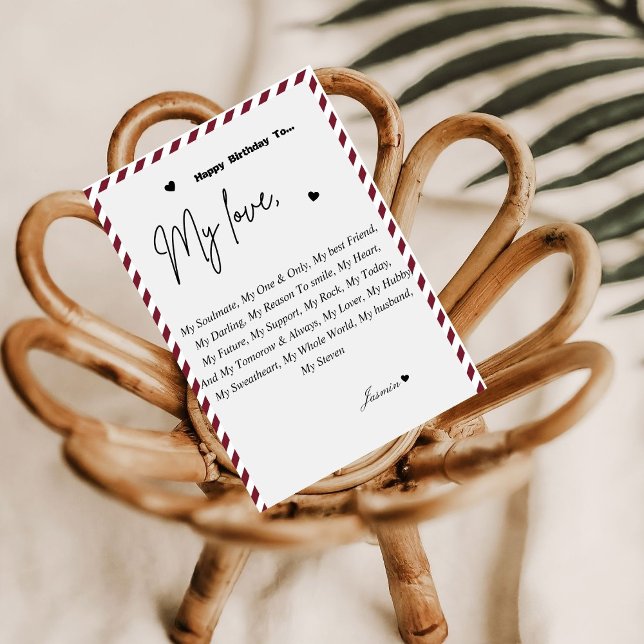 Convite Feliz aniversário personalizado deseja marido (Criador carregado)