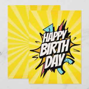 Convite Feliz Aniversário Retrô de Quadrinhos!
