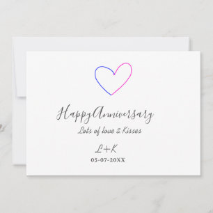 Convite Feliz aniversário rosa azul coração nome data simp