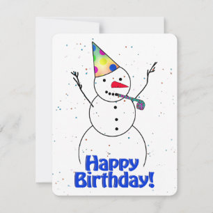 Convite Feliz aniversário Snowman
