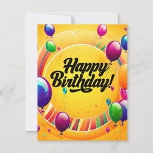 Convite Feliz Aniversário Vibrante